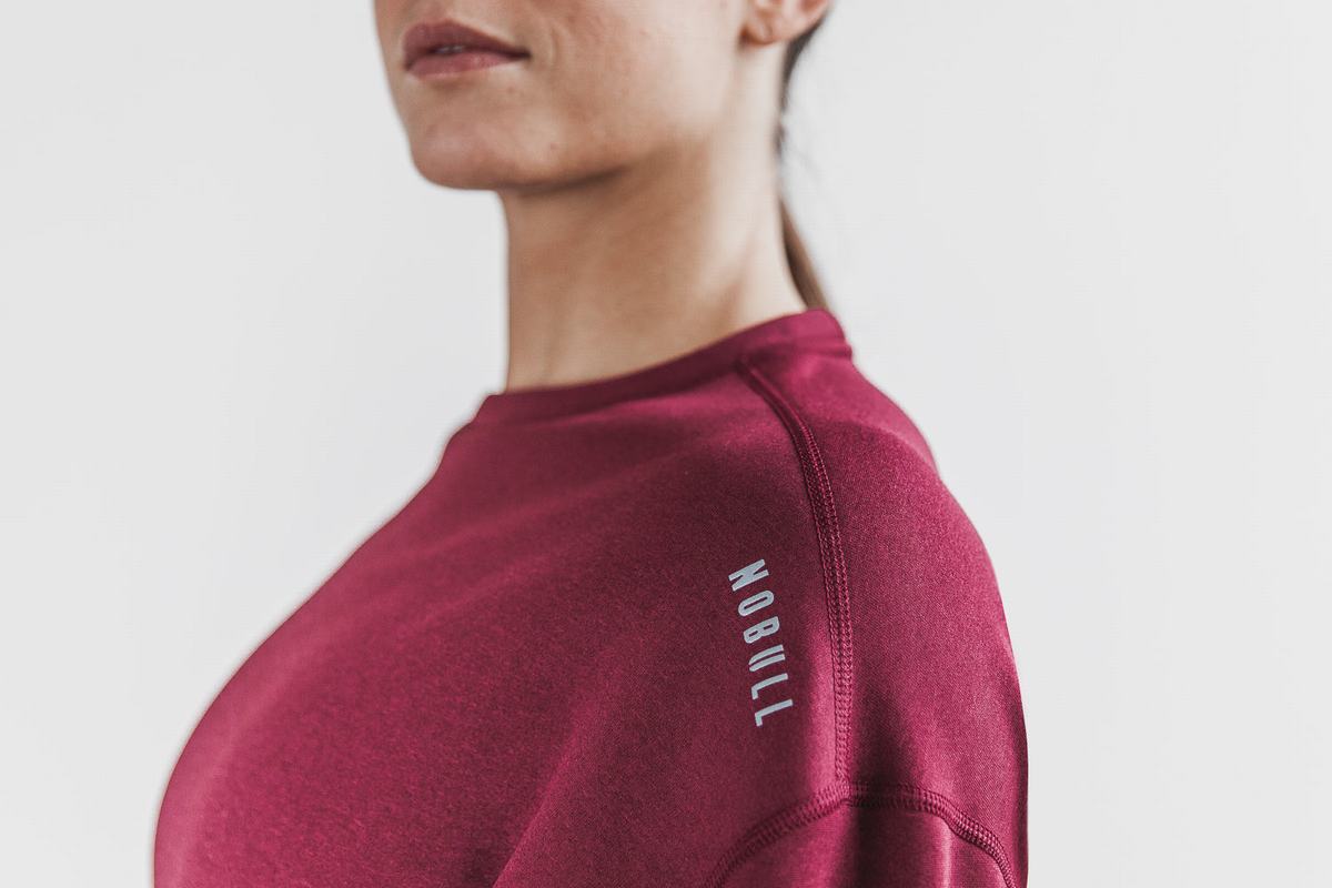 Nobull Performance Crew Women's Sweatshirts Deep Red | Australia (ZA8170)